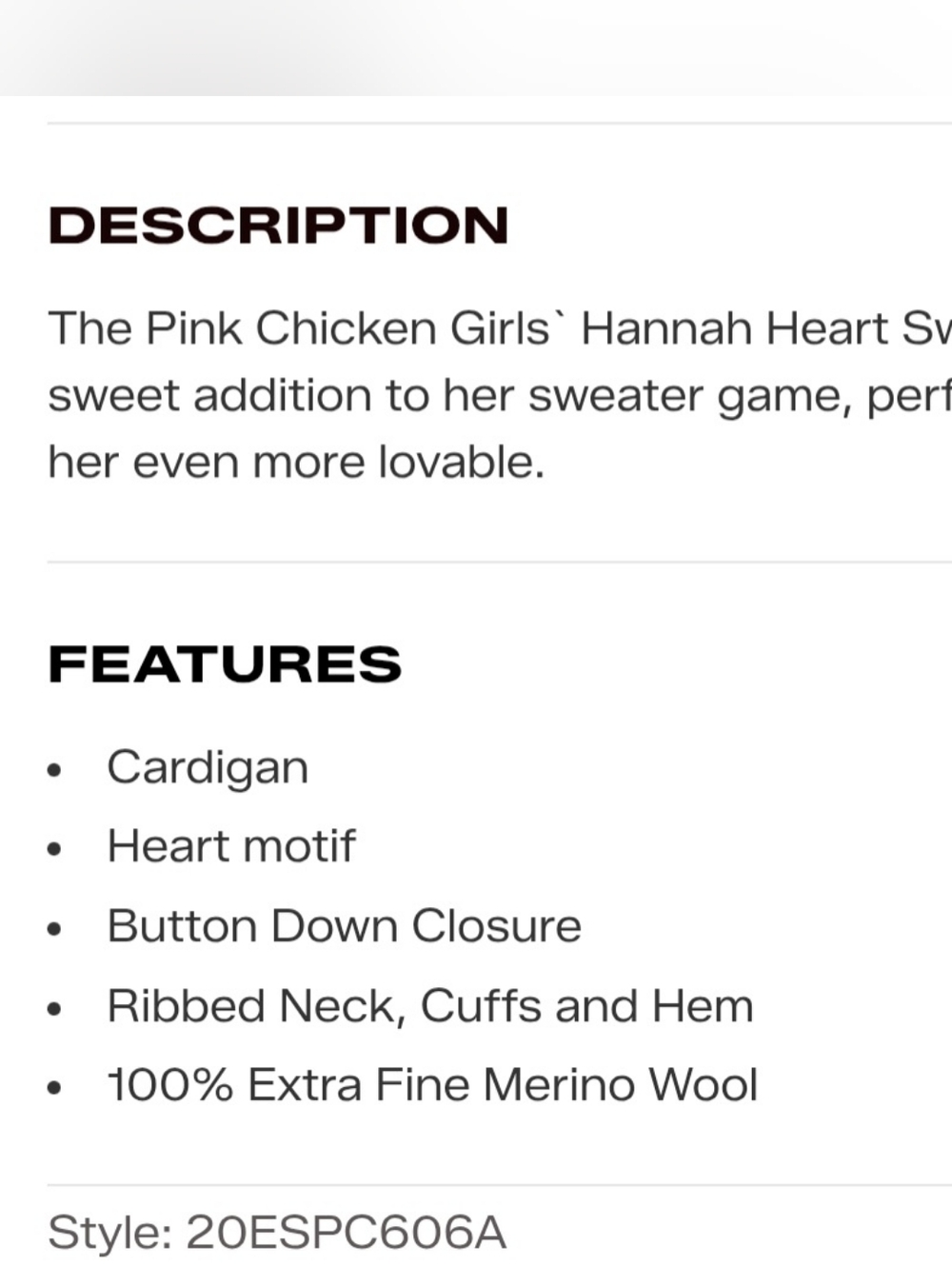 Pink Chicken Hannah Merino Wool Cardigan Sweater Heart Sz 8 - Picture 11 of 11